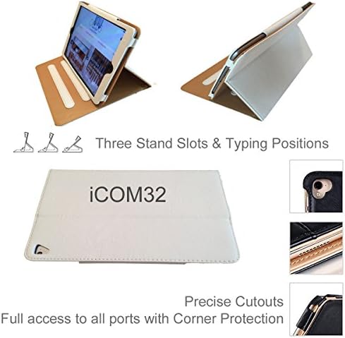 For Apple iPad 9.7" (2018 /2017 iPad Air 2 iPad Pro 9.7") Magnetic Leather Smart Case Cover Folio (White)