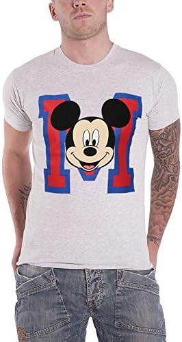 Paradiso Clothing Mickey Mouse T Shirt Mickey Mouse M Face Official Mens Heather Grey S