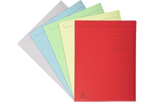Exacompta 448000E – Set di 10 cartelline 3 alette, 24 x 32 cm per A4, Colori assortiti