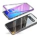 Produktbild Fantasyqi Handyhülle Kompatibel mit Samsung Galaxy J4 2018 Hülle Hinten Gehärtetes Glas Transparente Case Cover Stark Magnetische Adsorption Metallrahmen Bumper 9H Panzerglas