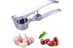 MZFANG Presse-ail Manuel Coupe-ail Broyeur ail Concasseur Inoxydable Hachoir Ail Presse avec poignée Casse Noix Dénoyauteur à Cerises Grattoir à Écailles Poisson ouvre bouteille