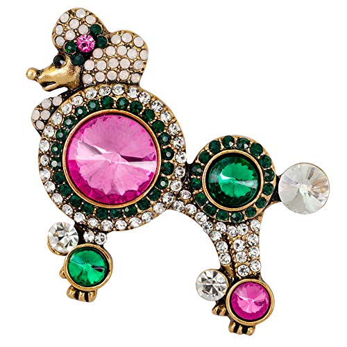 Yazilind Hund geformte handgemachte Zirkon Strass Broschen Clip Legierung Schmuck für Frauen Mädchen Hochzeit Brautstrauß Geschenke