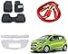 Auto Pearl Premium Quality Car Accessories Combo of Car Floor Foot Mats 4D Black. & Chrome Plated Car Front Grill. & Car Heavy Duty Jumper Booster Cables Anti Tangle Copper. For Chevrolet Beat Type-2 RS.3385.00