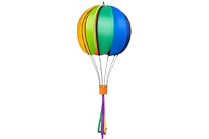 CIM Girandola – SATORN Balloon 23 Globe Rainbow - Mongolfiera - Resistente alle intemperie - Palloncino: Ø23cm x 37cm - Inclusa Sospensione con Cuscinetto a Sfera