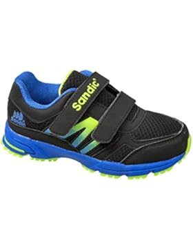 GIBRA® Kinder Sportschuhe, mit Klettverschluss, schwarz/blau/neongrün, Gr. 25 - 35