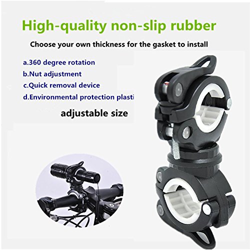 zhixie Universal 360 drehbar Fahrrad Lenker Mount LED Taschenlampe Taschenlampe Halterung Klemme Clip Grip Halterung - 6