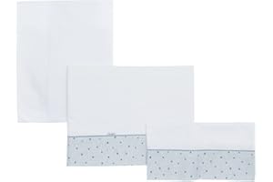 Cambrass Stela - Sábana para capazo, 3 piezas, 80 x 120 cm, color celeste