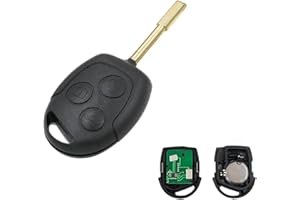 Heart Horse Carcasa Mando Llave del Coche, 3 Botones Funda de Llave Remota, Carcasa Repuesto Llave de Coche Compatible con Mondeo Fiesta Fusion Transit (433 MHz 4D63 Chip)