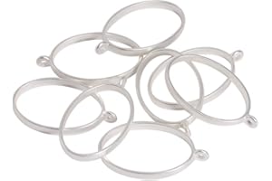 PH PandaHall 10pcs Hollow Alloy Oval Open Back Bezel Pendants for DIY Resin Jewellery Making, Matte Silver