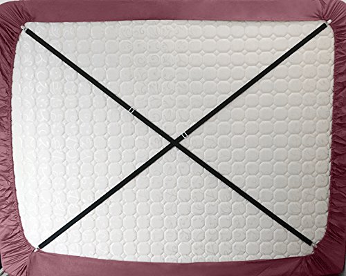 Ajustable Criss Cross clips de cama hoja titulares sujetadores pinzas tirantes correas (Pack de 2, tipo B)