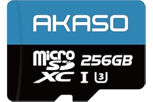 AKASO - Tarjeta de Memoria MicroSDXC, U3, 256 GB, Compatible con cámara Deportiva AKASO