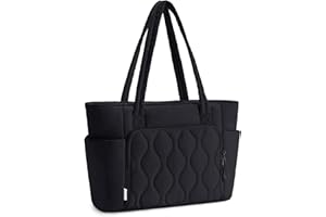 Ceneda Tote Bag For Women, Lightweight Puffer Tote Bag with Zip, Large Handbag with Laptop Compartment, Wet Pocket, Bottle Holder, Shoulder Bag for Work, School, Gym and Travel