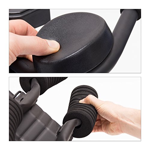 Relaxdays Bauchtrainer klappbar, Trainingscomputer, Muskelaufbau Abdominal Heimtrainer für Zuhause, HBT 82 x 54 x 102 cm, schwarz - 6