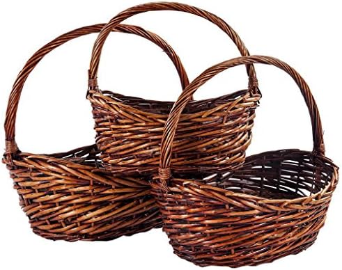 CREATIONS Meng Set of Baskets, Sauce, Walnut, 45 x 35 x 20 cm, Pack of 3