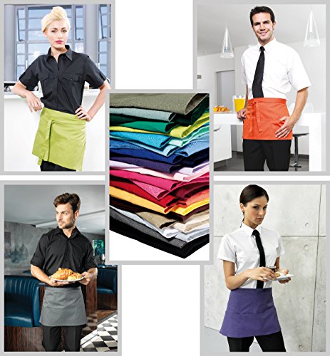 Kurze Kellnerschürze Schwarz 60 x 33 cm (B/H) mit 3 Taschen - 2