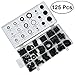 Produktbild UKCOCO 125 Stück Gummitülle Assortment Kit elektrische Dichtung für Draht Stecker und Kabel (schwarz)