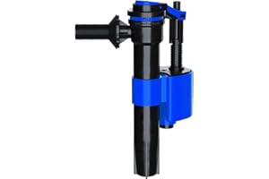 PlumbEZ Adjustable Side Entry Toilet Fill Valve with ½ UK Plastic Threads - Compact Cistern Fill Valve with 180° Rotation Float, Water Saving Quiet Fill, with Double Check Filter - Plastic Threads