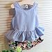 for 2-7 Years Old, Internet Kids Girls Big Bow Vest Shirt Top Floral Shorts Clothing Set (100/2-3Y, Blue)
