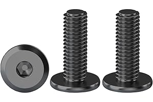 Drenky M6 Rounded Head Screws, Black Screws with Hexagon Socket, Pack of 20, Stainless Steel Screws, Flat Head Screws, Threaded Screws, M6 x 20 mm Screw for Household, Construction, Machinery, Motor