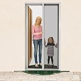 JAROLIFT Insektenschutzrollo für Türen - Rollo vertikal - 125 x 220 cm - Farbe weiß