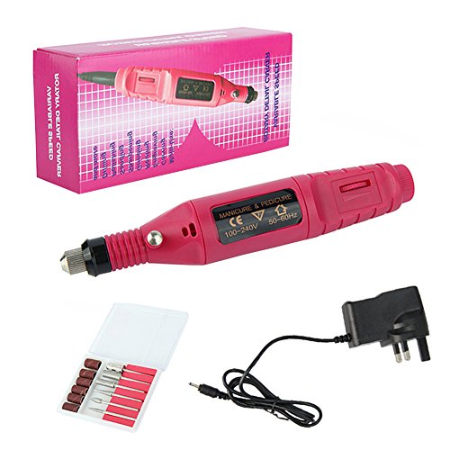 Electric Nail Drill Professional With Nail Bits Set Manicure Pedicure Polish Nail Electric Manicure Art Beauty Care Kit Pink
