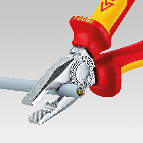 KNIPEX 03 02 200 Kombizange schwarz atramentiert mit Mehrkomponenten-Hüllen 200 mm - 3