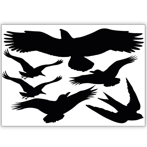 Wandkings Vogelschutz und Fensterschutz, 12 Aufkleber zum Schutz vor Vogelschlag, schwarz - 2