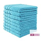 100% reine Baumwolle B!HOME 8er Set Handtücher türkis 50x100 Frottier Baumwolle