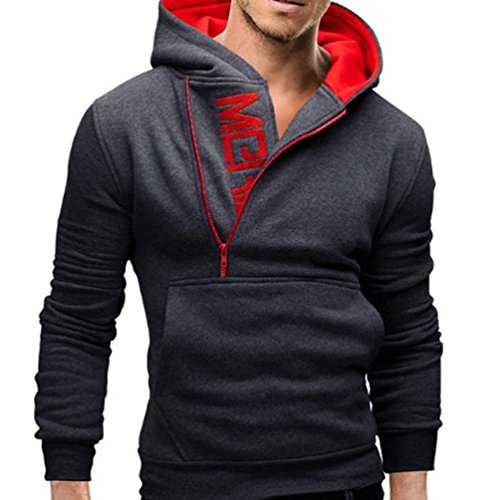 Preisvergleich Produktbild Herren Langarm Hoodie Sweatshirt Tops Jacke Männer Mantel Outwear (EU38, Dunkelgrau2)