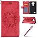Produktbild Leder Schutzhülle für LG G4,LG G4 Hülle,LG G4 Lanyard Handyhülle,Hpory Elegante Retro Mandala Blumen Muster PU Leder Flip Hülle Kunstleder Tasche Brieftasche im Bookstyle Klapphülle Wallet Cover Ledertasche Handyhülle Weiche Silikon Etui mit [Ständerfunktion] [Kartenfächer] [Magnetverschluß] [Lanyard Strap] Lederhülle Handytasche Kratzfeste Stoßdämpfend Schutzhülle Schutz Etui Schale für LG G4 + 1 x Hpory Stylus-(Rot)