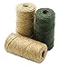 Produktbild Heavy Duty All Natural Jute Twine sortiert – 3 Pack, mix- braun, Off-Weiß und Grün 443 Füße – Für Industrie, Verpackung, Arts & Crafts, Geschenke, Dekoration, Bündelung, Garten-, und Home – von kazco