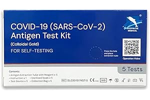 PALMZEN Deepblue 5 Pack SARS-CoV-2 Tests, New Strain covid 19, Rapid Self Testing, Fast Results, Home Test