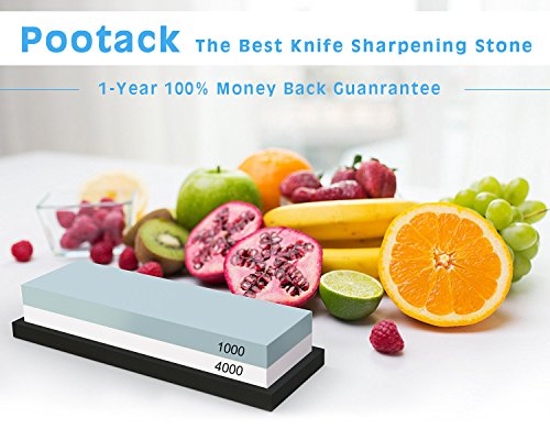 Natural Wetzstein 1000/4000 Doppelseitiger Schleifstein Schärft Schnell Abziehstein mit rutschfestem Silikonhalter (1000/4000) - 7