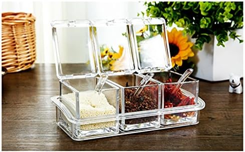 DFHHG® Food Grade Acrylic Plexiglass Spice Jar Set Kitchen Seasoning Box Storage