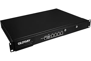 Glovary 19" Quad Core N200 Firewall Rackmount Hardware, 4 x 2.5GbE i226V LAN, DDR5 8GB RAM 128GB SSD, Network Router Appliance, AES-NI, OPNsense, USB3.0, VGA, GPIO, Console
