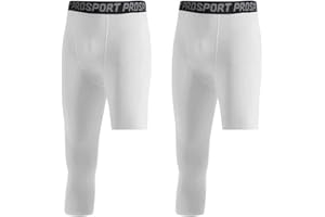 Hovershoes Pantalon de Compression pour Hommes Collants Couche de Base 1 ou 2Pcs 3/4 Une Jambe Leggings de Compression pour Basketball Entraînement