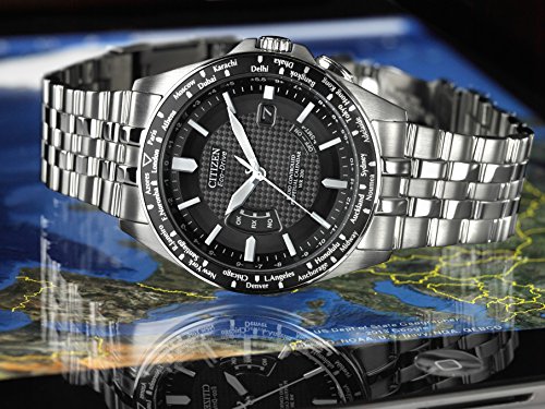 Citizen Men's Eco-Drive Watch with Black Dial Analogue Display and Stainless Steel Bracelet, CB0020-50E