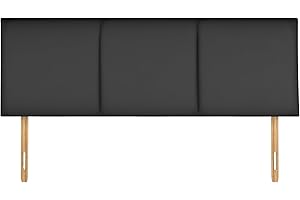 SANA SLEEP Chelsea Naples Suede HeadBoard - Luxury 20" Upholstered Design for Divan Beds - Multiple Fabric Options for Bedroom and Hotel Furniture - 3FT Single - Black