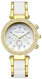 Timothy Stone Damen-Armbanduhr DESIRE BICOLOR Analog Quarz Farbe Gold Weiß, 35mm mit Swarovski-Kristallen
