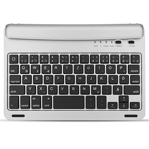 Caseflex Ultra Dünn Bluetooth Tastatur mit magnetischer Halterung & verstellbarem Haltstand für iPad Mini, Mini 2 & Mini 3 - 6