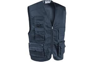 SOTTOZERO Gilet da Lavoro Uomo Multitasche Smanicato Cotone Poliestere MAGAZZINIERE GITA (XL, Blu)