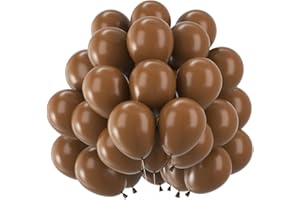EPOKUS Luftballons Braun, 60 Stück 12 Zoll Retro Braune Latex Ballons, Matt Kaffee Helium Ballon, Dunkelbraun Partyballon für Geburtstag Babyparties Boho Hochzeit Valentinstag Graduierung Kommunion Party