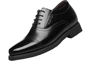 Herr Elevator formella skor 3,14 inches högre Oxfords Dress Shoes osynlig Heel Läder Business Bröllopsskor