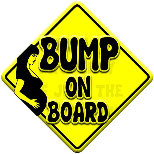 BUMP Yellow non personalised novelty baby on board car window sign for use during pregnancy.