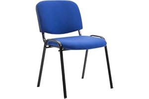‎CLP CLP Besucherstuhl Ken mit hochwertiger Polsterung und Stoffbezug I Stapelstuhl mit robustem Metallgestell und gepolsterter Rückenlehne, Farbe:blau