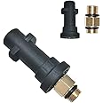Male Thread Adapter and 1/4" Female Fitting Foam Cannon Connector of Snow Foam Lance Pot Head Compatible with Karcher K Series K2/K3/K4/K5/K6/K7 Car High Pressure Washer Machine