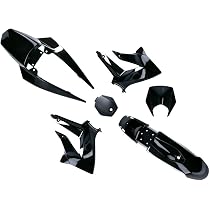 Kit Carénage P2R Noir Brillant Pour DERBI Senda DRD 50 2008-2017 - 8 Pièces Neuf