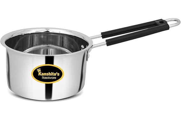 Kanshita's Rasoiware Heavy Gauge Stainless Steel Milk & Sauce Pan 1.5 Liter, Induction & Gas Stove Compatible