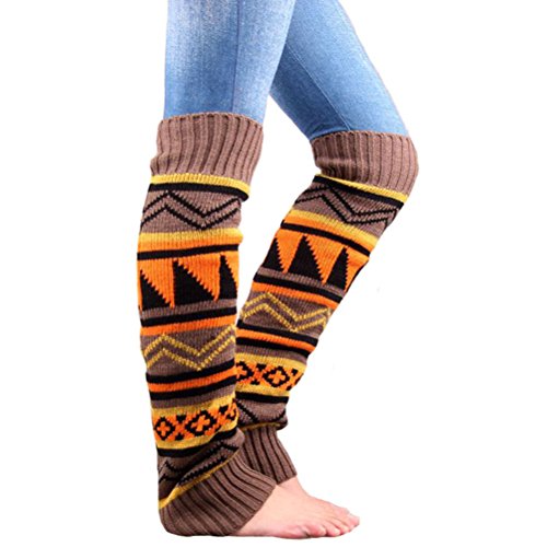 Preisvergleich Produktbild ueetek Frauen PATA Punkt Boho Crochet Lange Boot Socken Stulpen Khaki