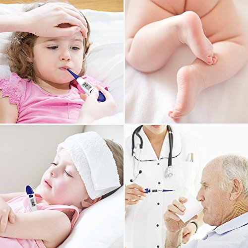 Hylogy Digitaler Thermometer Baby Thermometer Instant Lesen Fieberthermometer schnell präzis für Körpertemperatur Messung im Mund, im After, unter der Achsel mit LCD Anzeige (Blau) - 2